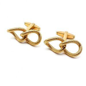 Sarah Coventry Textured Cuff Links, Vintage Gold Tone Curb Links Mid Century Men
